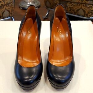 Gucci Nappa Charlotte Black Pumps with Dust Bag and Box